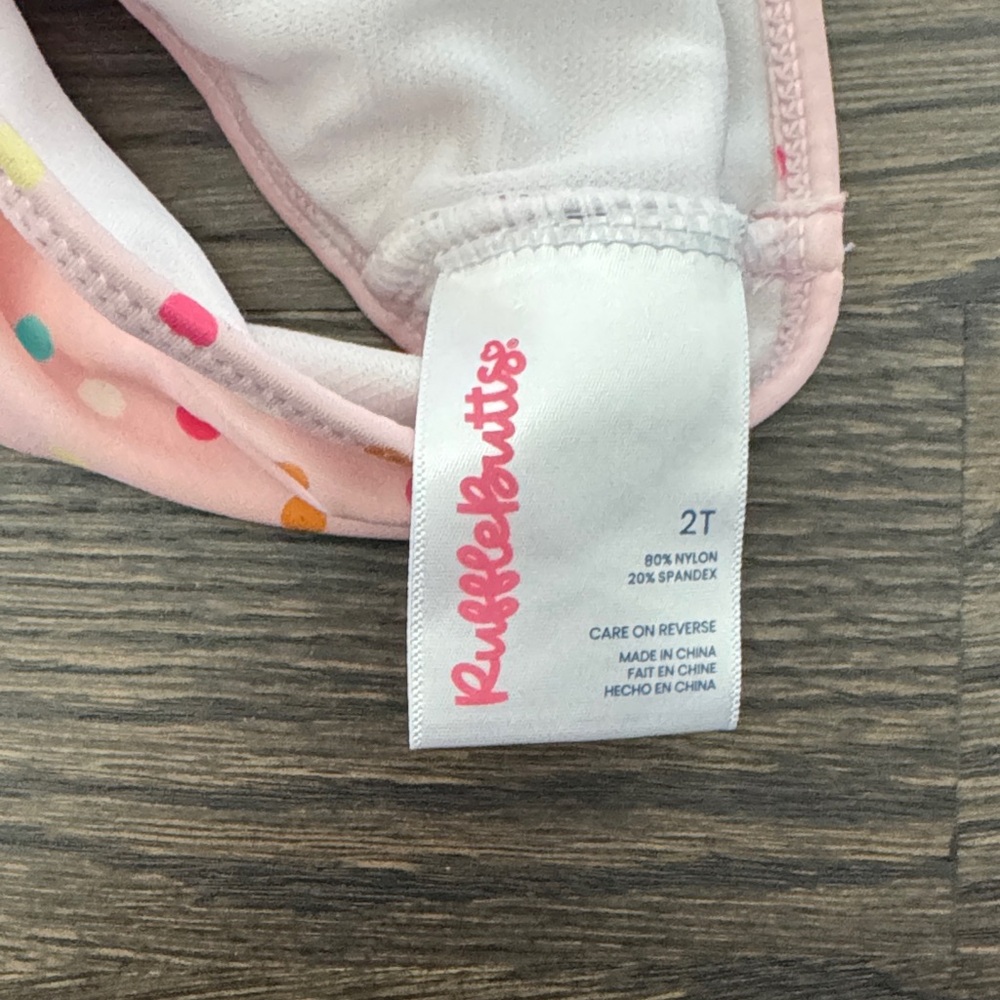 Ruffle Butts Girls' Pink Ice Cream Print Rash Guard Swim Set - Picture 6 of 7
